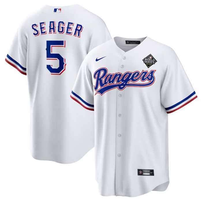 Men's Texas Rangers #5 Corey Seager White 2023 World Series Stitched Baseball Jersey Dzhi,We sell and wholesale Men's Texas Rangers #5 Corey Seager White 2023 World Series Stitched Baseball Jersey Dzhi on line form chian!